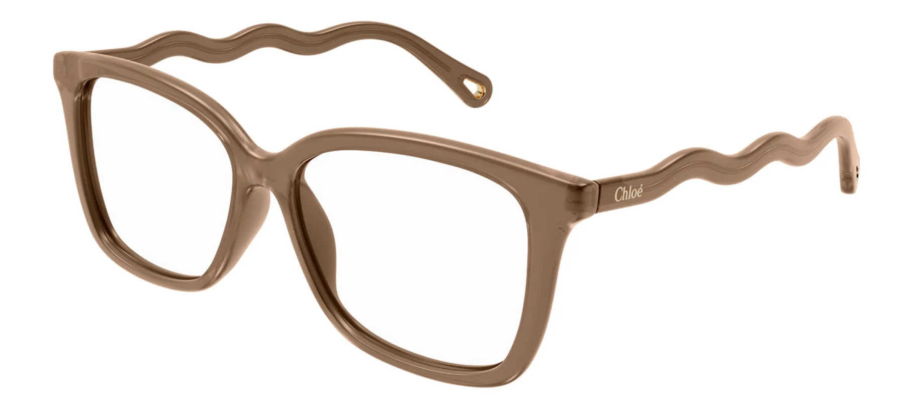 Chloe CH 0090O 008 Rectangle Plastic Nude Eyeglasses with Logo Stamped Demo Lenses sold by Gaffos