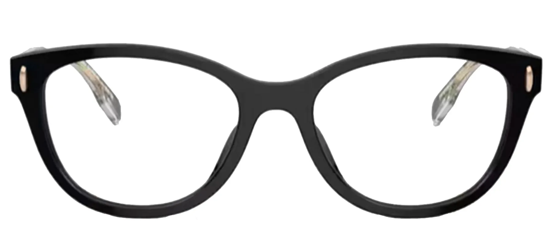 Tory Burch TY 2137U 1709 Butterfly Plastic Black Eyeglasses with Logo Stamped Demo Lenses made by Tory Burch