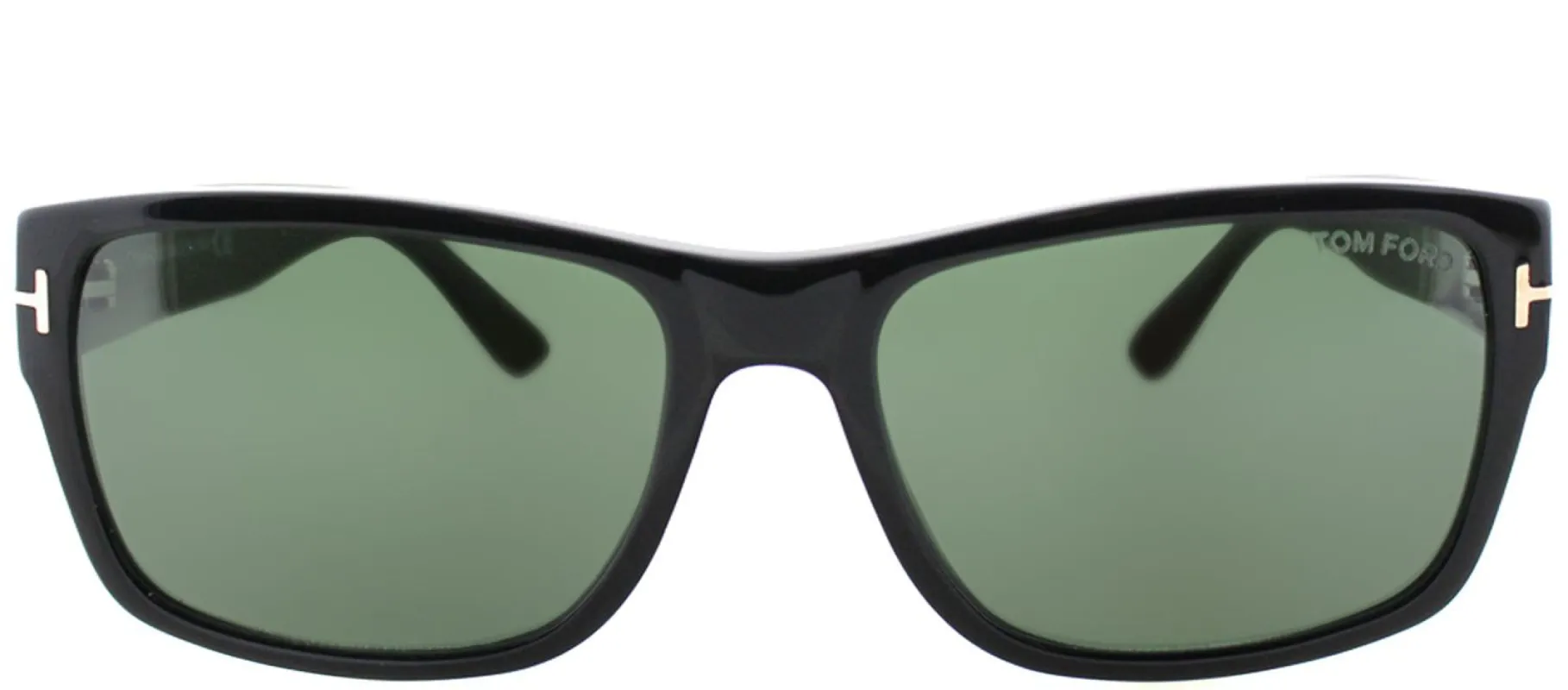 Tom Ford Mason TF 445 01N Rectangle Metal Black Sunglasses with Green Lens sold by Gaffos