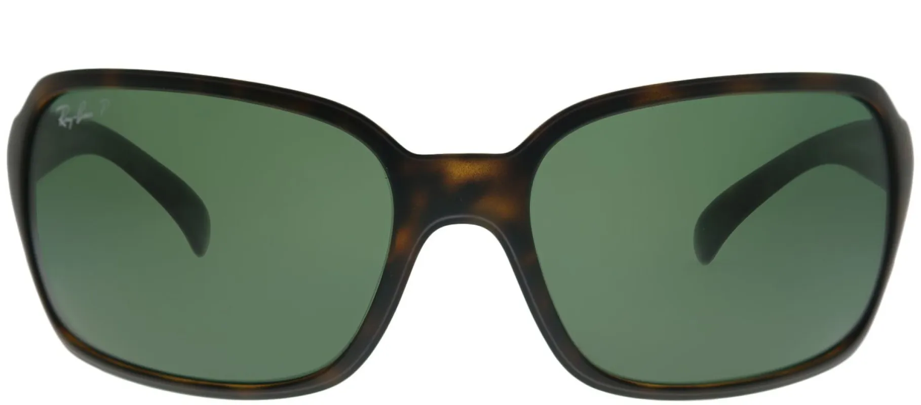 Ray-Ban RB 4068 894/58 Rectangle Plastic Tortoise/ Havana Sunglasses with Green Polarized Lens sold by Gaffos