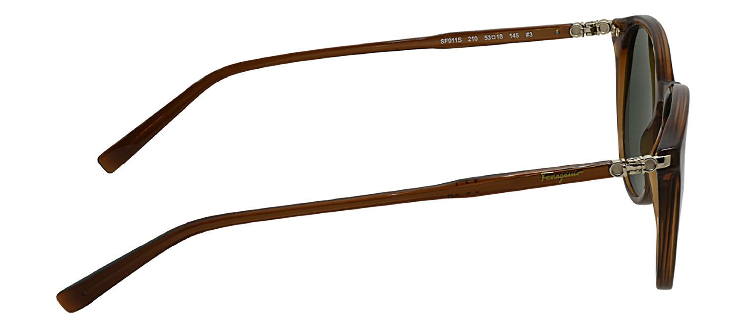 Salvatore Ferragamo SF 911S 210 Round Plastic Light Brown Sunglasses with Green Lens sold by Gaffos product image thumbnail 3