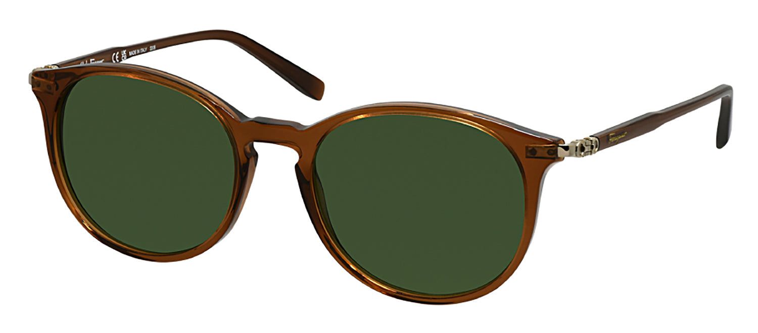 Salvatore Ferragamo SF 911S 210 Round Plastic Light Brown Sunglasses with Green Lens sold by Gaffos product image thumbnail 2