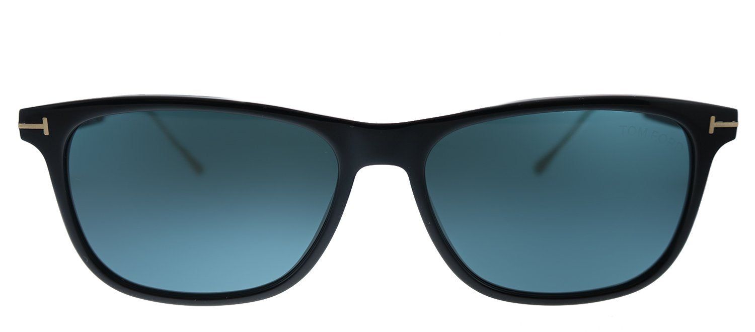 Tom Ford Caleb TF 813 01V Rectangle Plastic Black Sunglasses with Blue Lens sold by Gaffos