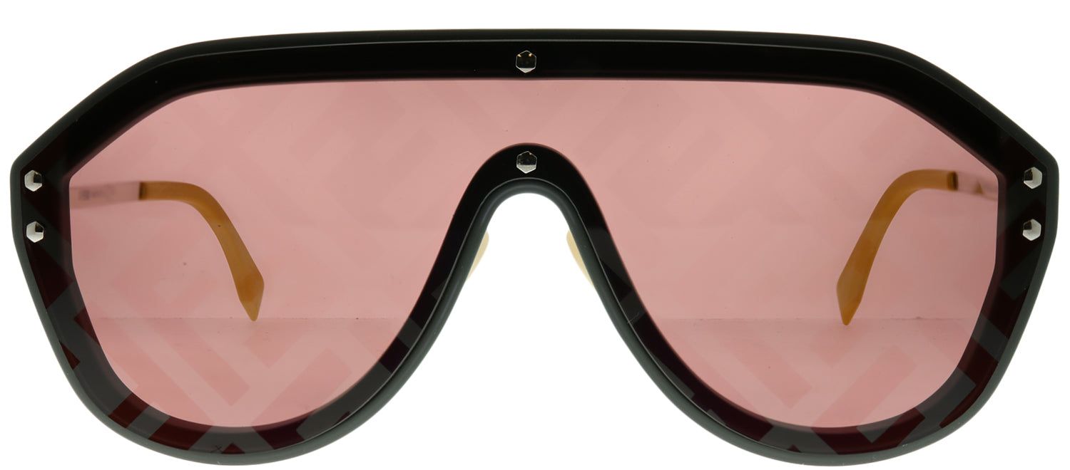 Fendi Men FF M0039/G KB7 7Y Shield Plastic Grey Sunglasses with Red Fendi Print Lens sold by Gaffos