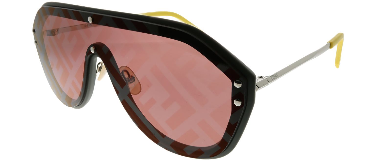 Fendi Men FF M0039/G KB7 7Y Shield Plastic Grey Sunglasses with Red Fendi Print Lens sold by Gaffos product image thumbnail 2
