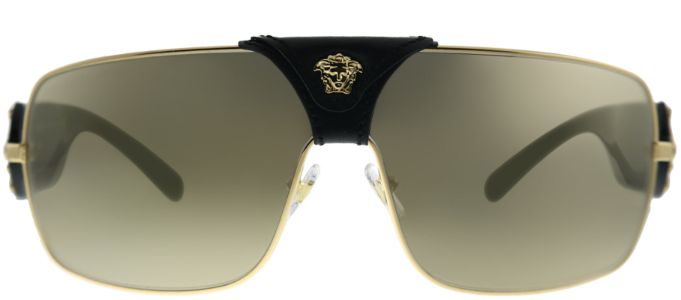 Versace VE 2207Q 1002/5 Square Metal Gold Sunglasses with Gold Mirror Lens sold by Gaffos