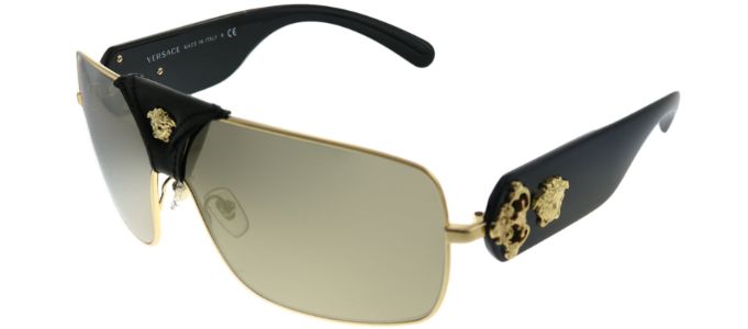 Versace VE 2207Q 1002/5 Square Metal Gold Sunglasses with Gold Mirror Lens sold by Gaffos