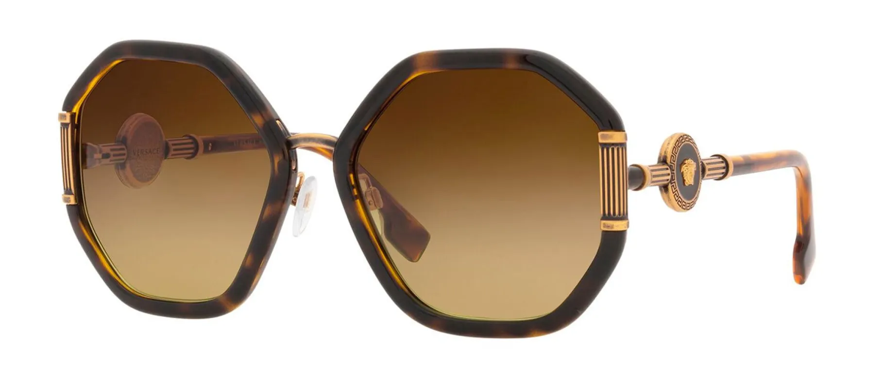 Versace VE 4413 108/13 Irregular Metal Havana Bronze Sunglasses with Brown Lens sold by Gaffos