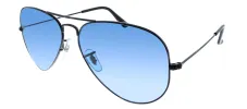 Ray-Ban RB 3025 002/S2 Aviator Metal Black Sunglasses with Blue Crystal Polar Chromance Lens sold by Gaffos