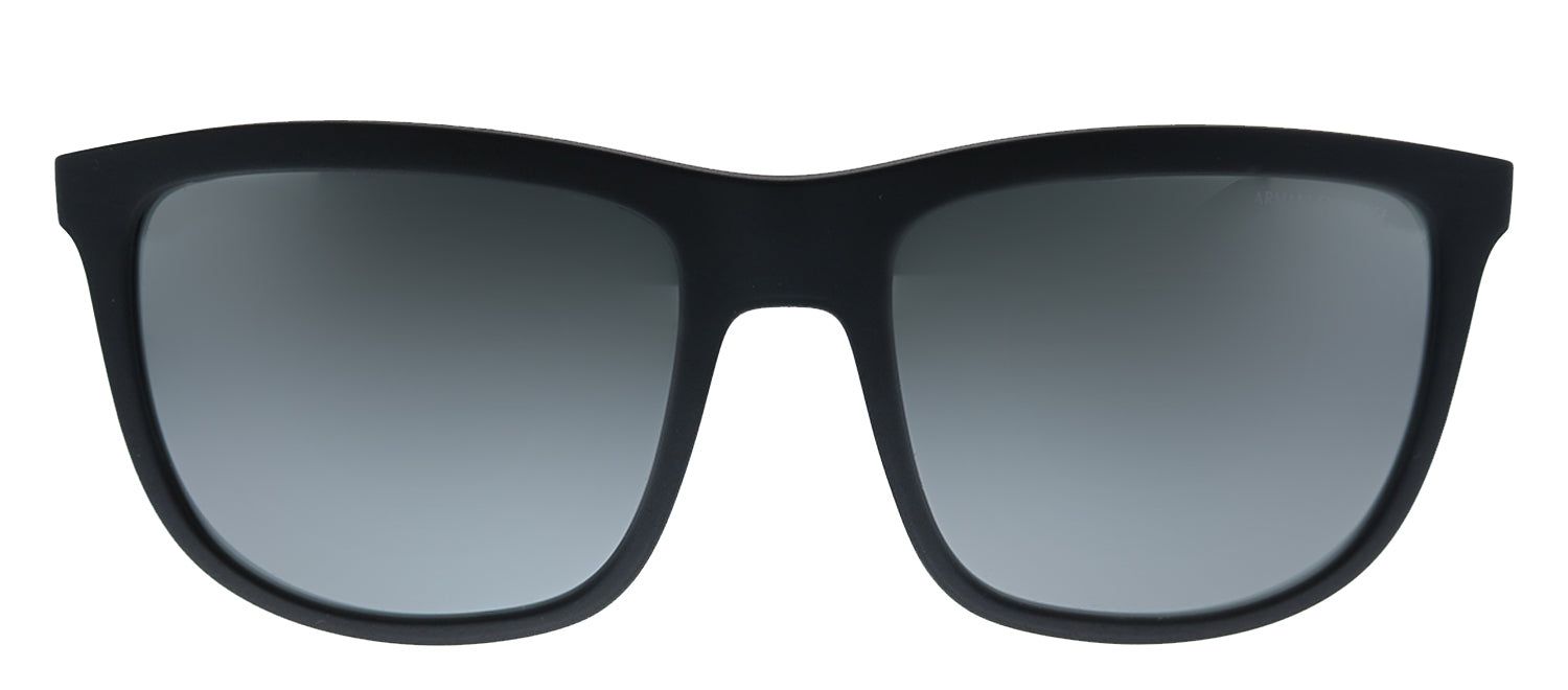 Armani Exchange AX 4093S 8078Z3 Square Plastic Black Sunglasses with Silver Mirror Lens sold by Gaffos