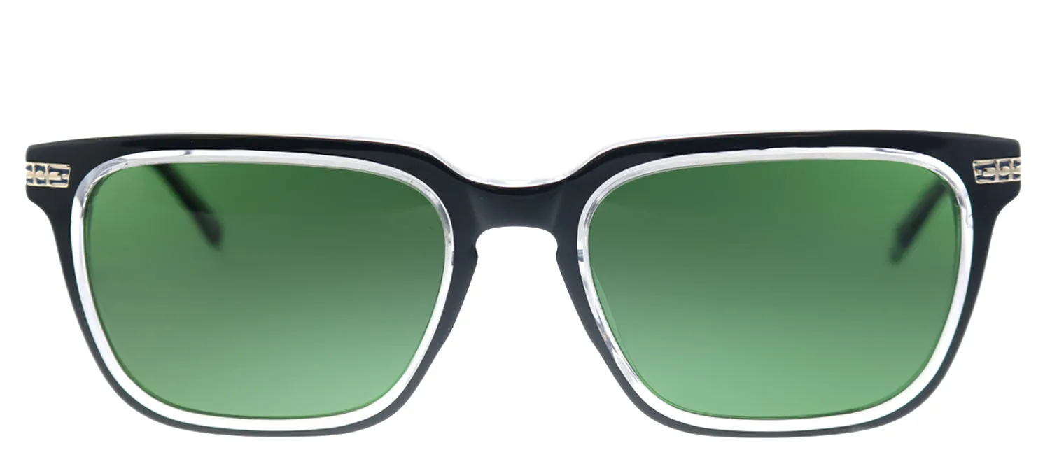 Original Penguin PE Suspender2.0 BK Square Plastic Black Sunglasses with Green Polarized Lens sold by Gaffos