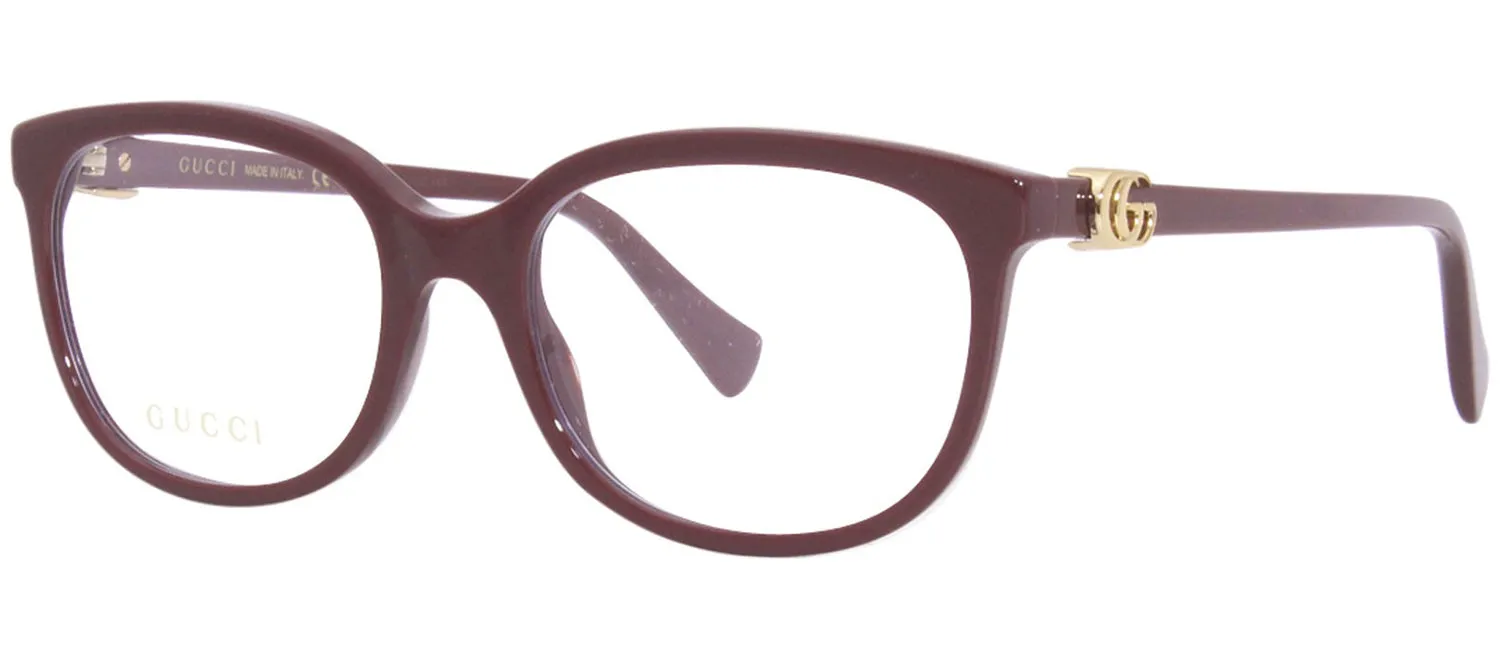 Gucci GG 1075O 006 Rectangle Plastic Burgundy Eyeglasses with Logo Stamped Demo Lenses sold by Gaffos product image thumbnail 2