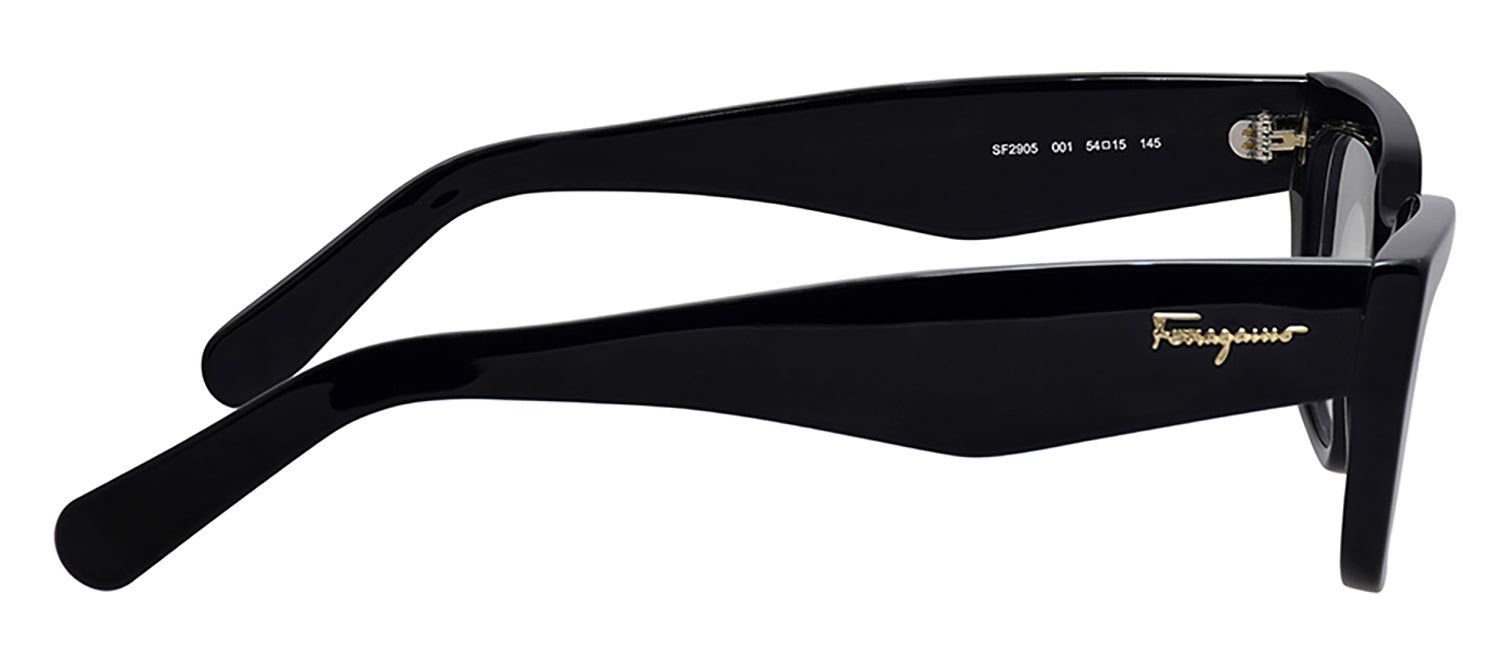 Salvatore Ferragamo SF 2905 001 Square Plastic Black Eyeglasses with Logo Stamped Demo Lenses sold by Gaffos product image thumbnail 3