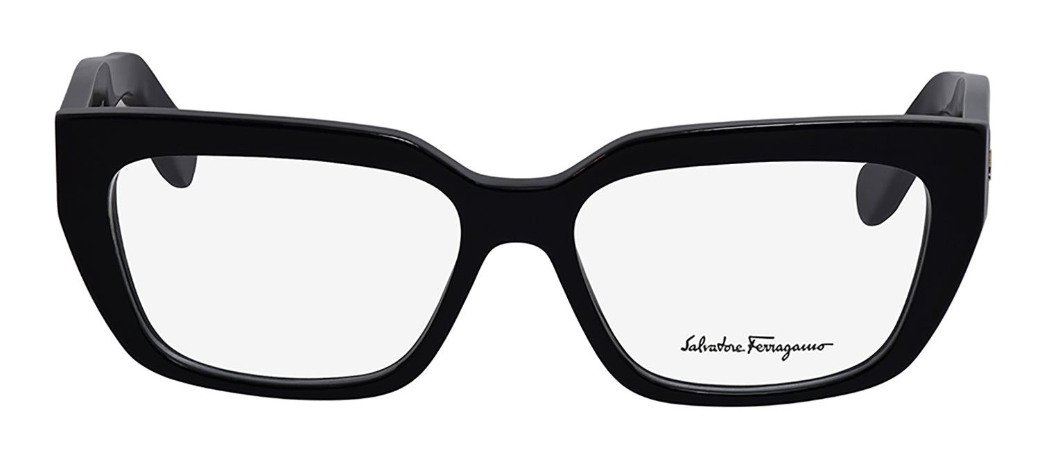 Salvatore Ferragamo SF 2905 001 Square Plastic Black Eyeglasses with Logo Stamped Demo Lenses sold by Gaffos