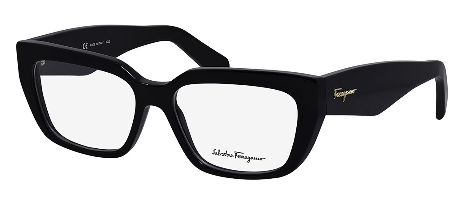 Salvatore Ferragamo SF 2905 001 Square Plastic Black Eyeglasses with Logo Stamped Demo Lenses sold by Gaffos product image thumbnail 2
