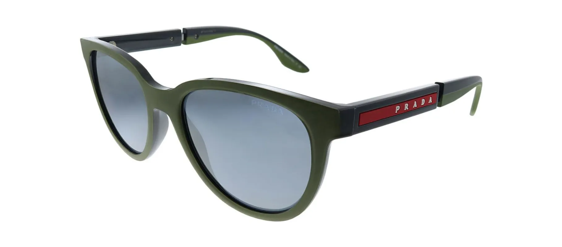 Prada Linea Rossa PS 05XS 03S0D3 Oval Plastic Green Sunglasses with Grey Gradient Lens made by Gaffos