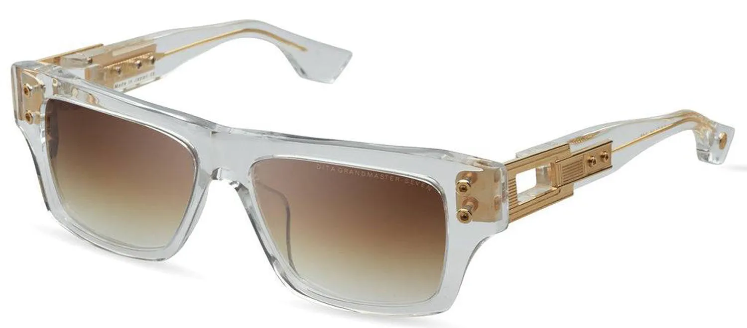 Dita GRANDMASTER-SEVEN DT DTS407-A-02 Rectangle Plastic Clear Sunglasses with Brown Gradient Lens sold by Gaffos