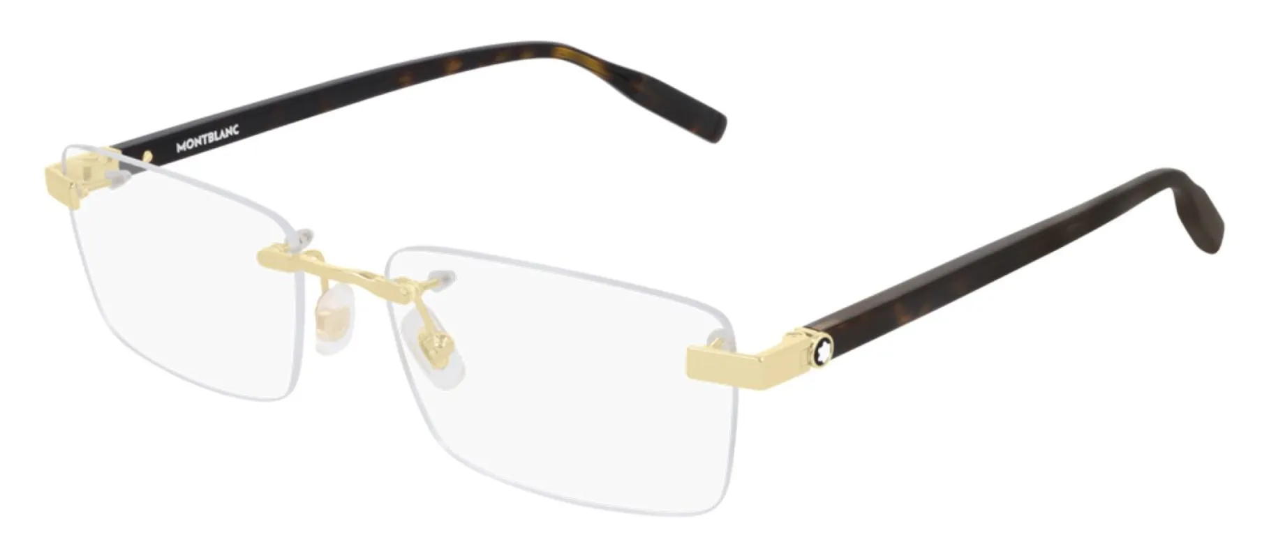 Montblanc MB 0055O 006 Rimless Metal Havana Eyeglasses with Demo Lens made by Gaffos