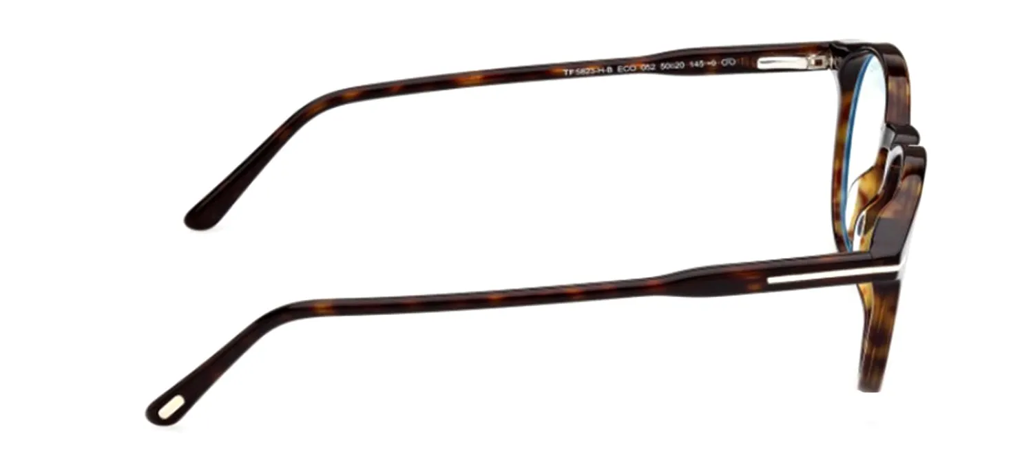 Tom Ford FT 5823-H-B 052 Round Plastic Havana Eyeglasses with Clear Lens sold by Gaffos product image thumbnail 2