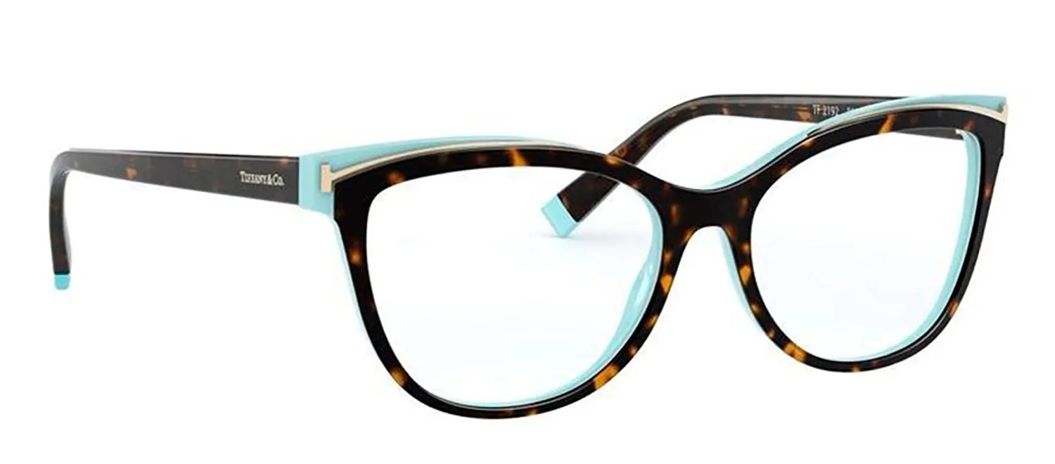 Tiffany & Co. TF 2192 8134 Cat-Eye Plastic Havana Eyeglasses with Logo Stamped Demo Lenses sold by Gaffos product image thumbnail 2