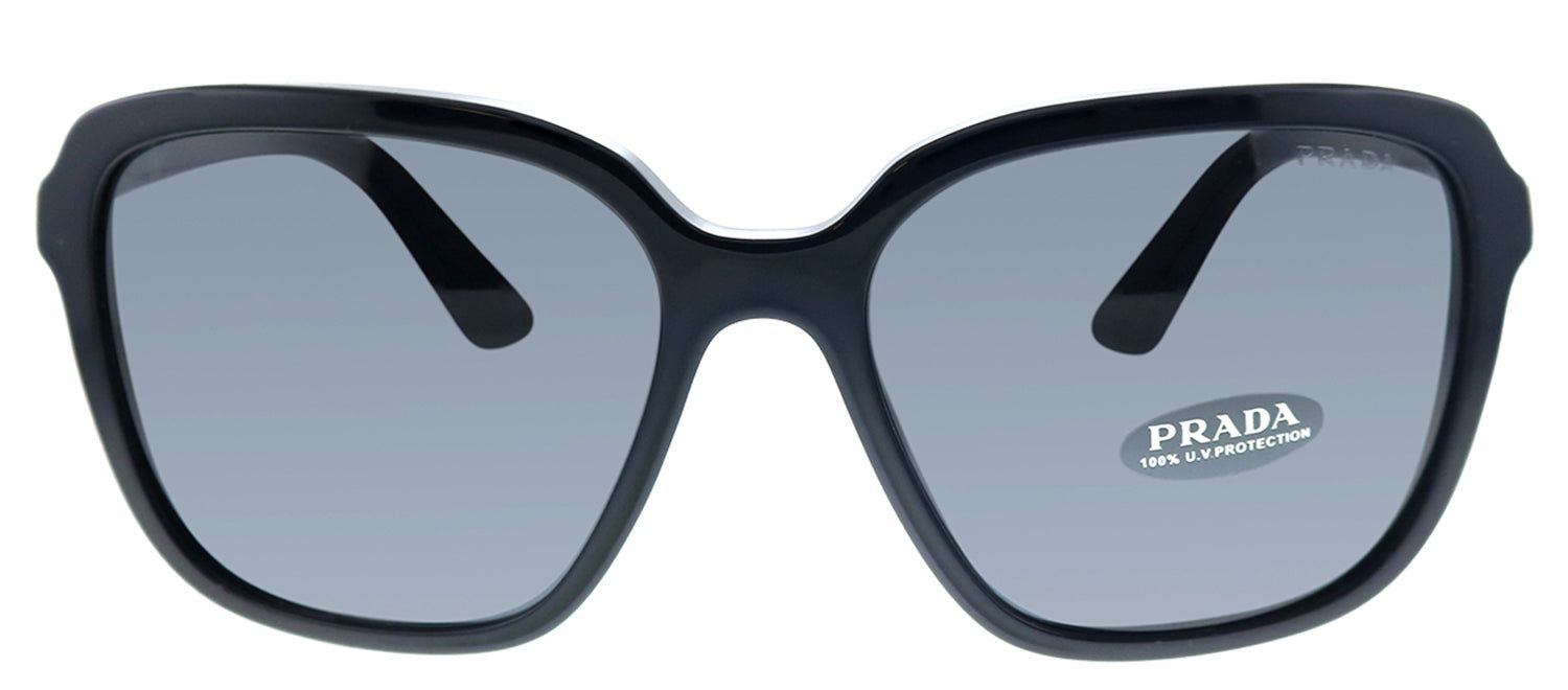 Prada PR 10VS 1AB5S0 Square Plastic Black Sunglasses with Gey Lens sold by Gaffos