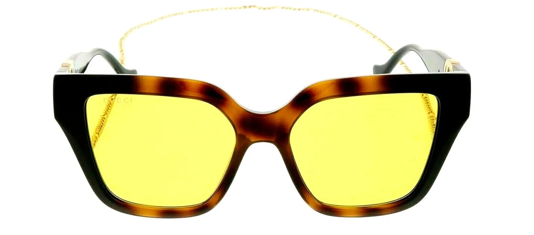 Gucci GG 1023S Rectangle Acetate Havana Sunglasses with Yellow Polarized Lens sold by Gaffos