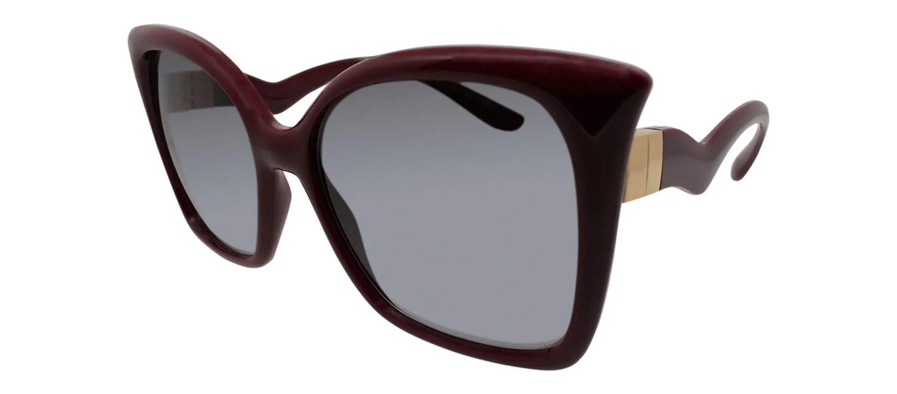 Dolce & Gabbana DG 6168 32858G Butterfly Plastic Red Sunglasses with Grey Gradient Lens made by Gaffos