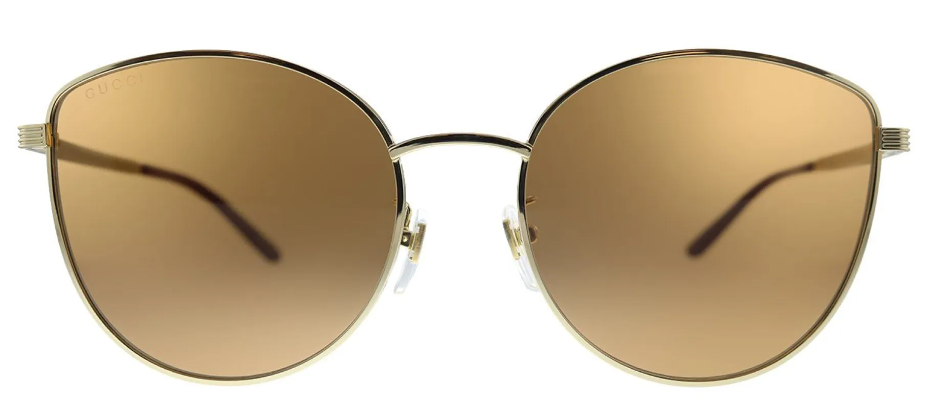 Gucci GG 0807SA 002 Round Metal Gold Sunglasses with Gold Lens sold by Gaffos