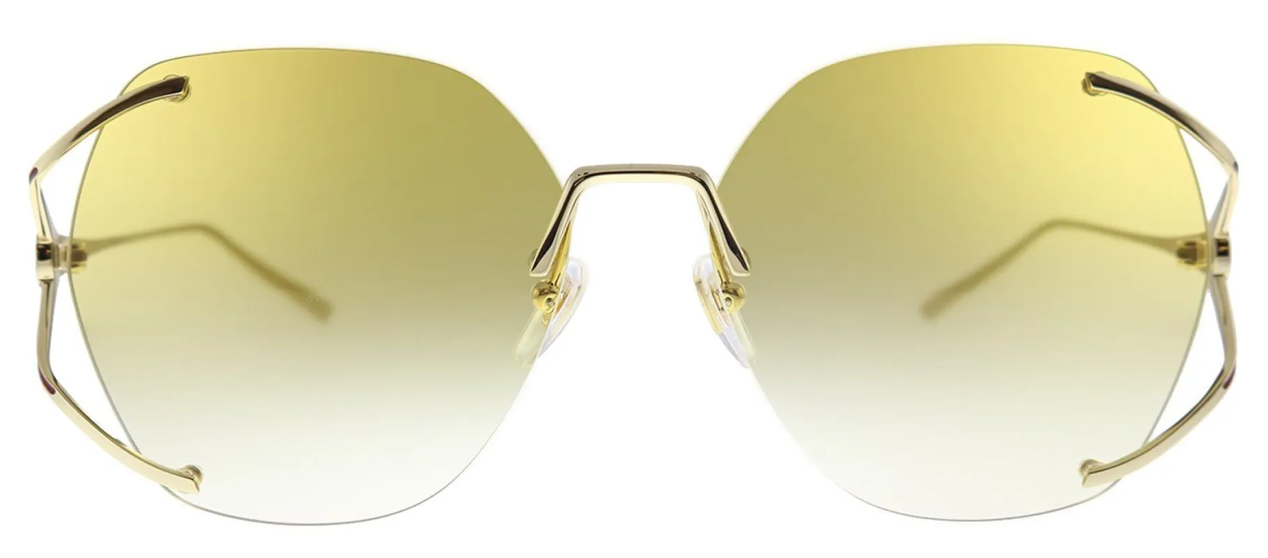 Gucci GG 0651S 005 Oval Metal Gold Sunglasses with Yellow Gradient Lens sold by Gaffos