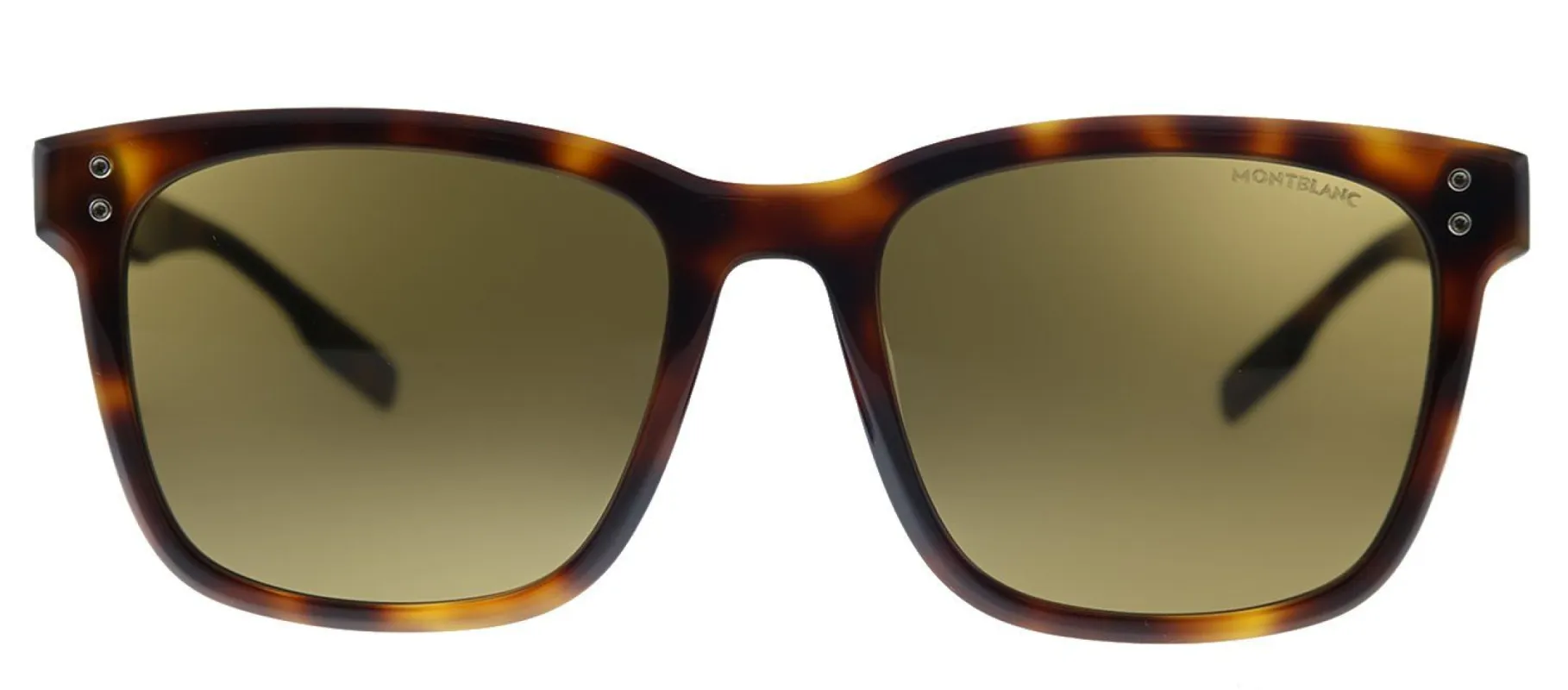 Montblanc MB 138SK 002 Square Acetate Havana Sunglasses with Brown Lens made by Gaffos