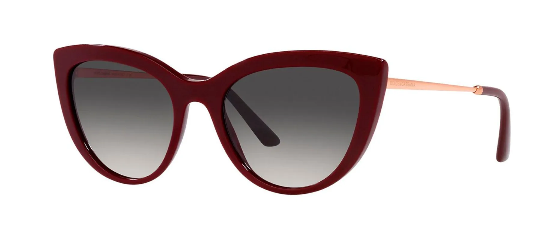 Dolce & Gabbana DG 4408F 30918G Butterfly Plastic Burgundy Sunglasses with Grey Gradient Lens made by Gaffos