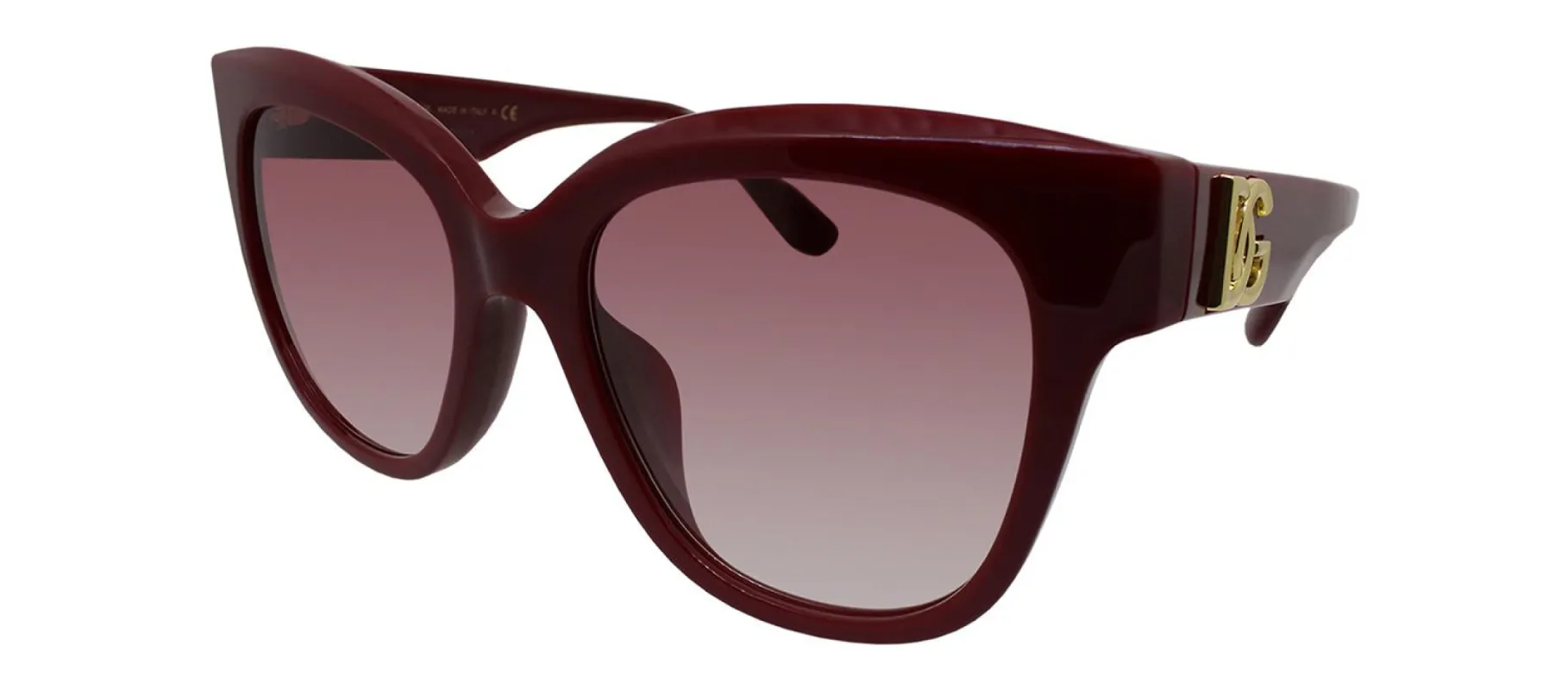 Dolce & Gabbana DG 4407F 30918H Butterfly Plastic Burgundy Sunglasses with Red Gradient Lens made by Gaffos