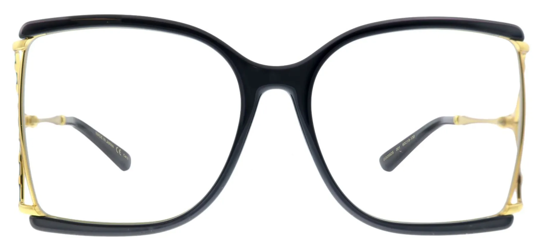 Gucci GG 0592S 001 Butterfly Acetate Black Sunglasses with Transparent Lens sold by Gaffos