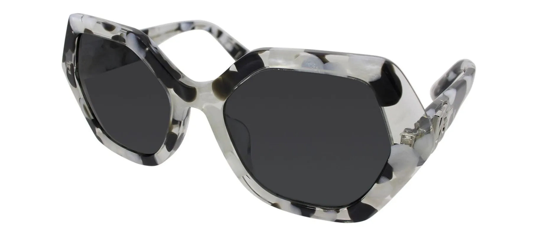 Dolce & Gabbana DG 4406F 336187 Irregular Plastic Black White Bubble Sunglasses with Grey Gradient Lens sold by Gaffos