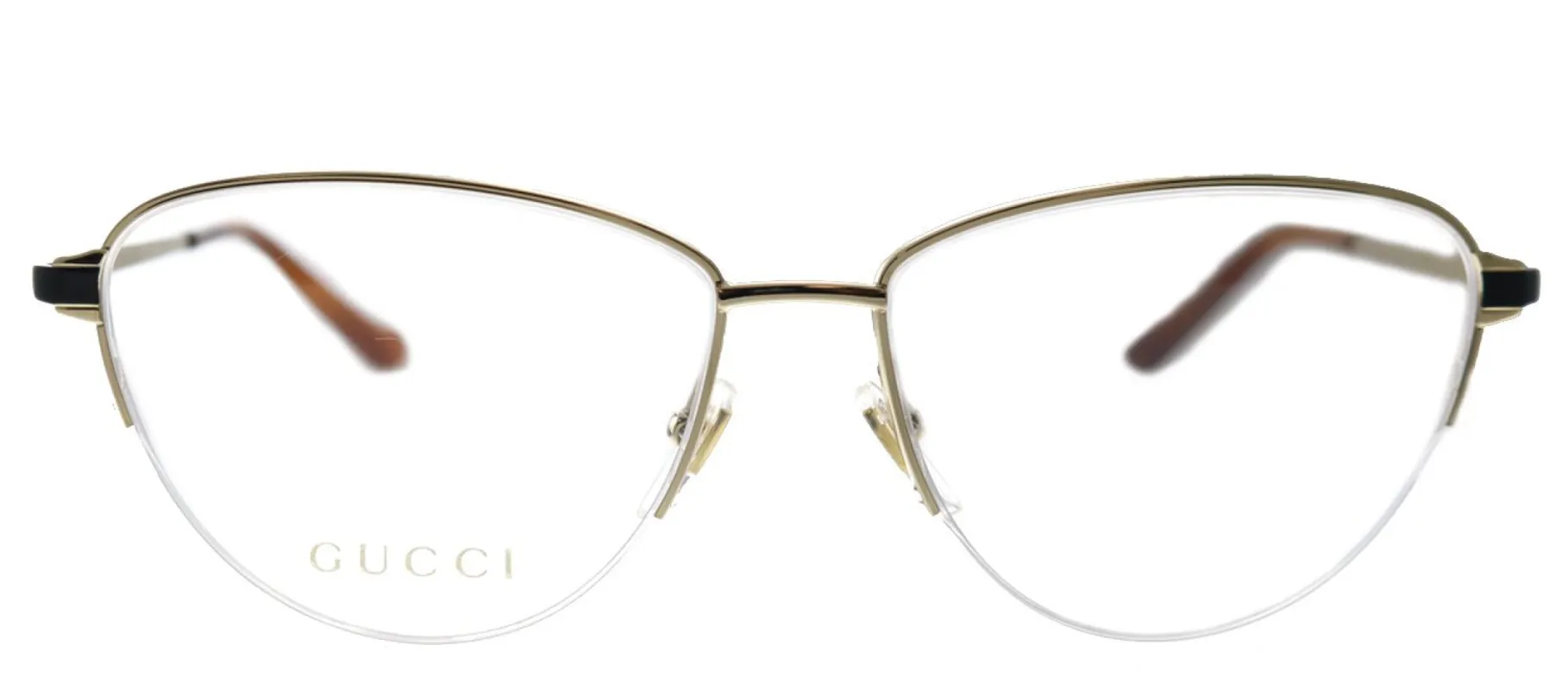 Gucci GG 0580O 001 Cat-Eye Metal Gold Eyeglasses with Demo Lens made by Gaffos