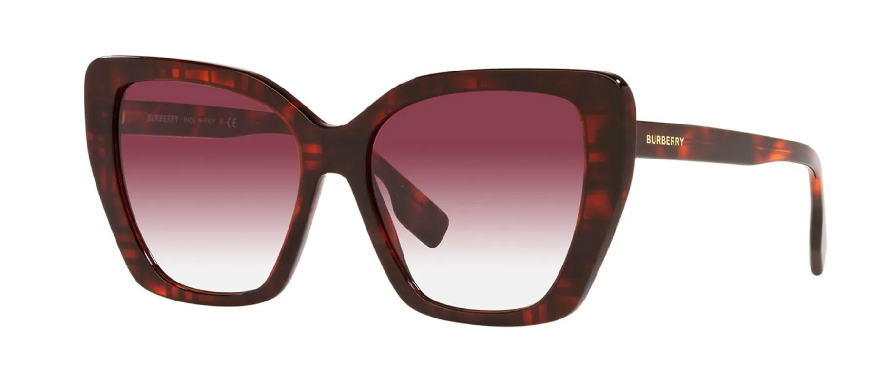 Burberry BE 4366F 39848H Cat Eye Plastic Red Sunglasses with Purple Gradient Lens sold by Gaffos