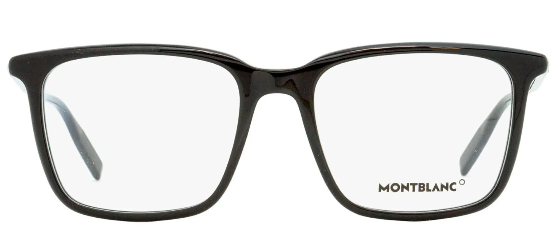 Montblanc MB 0011O 005 Rectangle Acetate Black Eyeglasses with Logo Stamped Demo Lenses sold by Gaffos