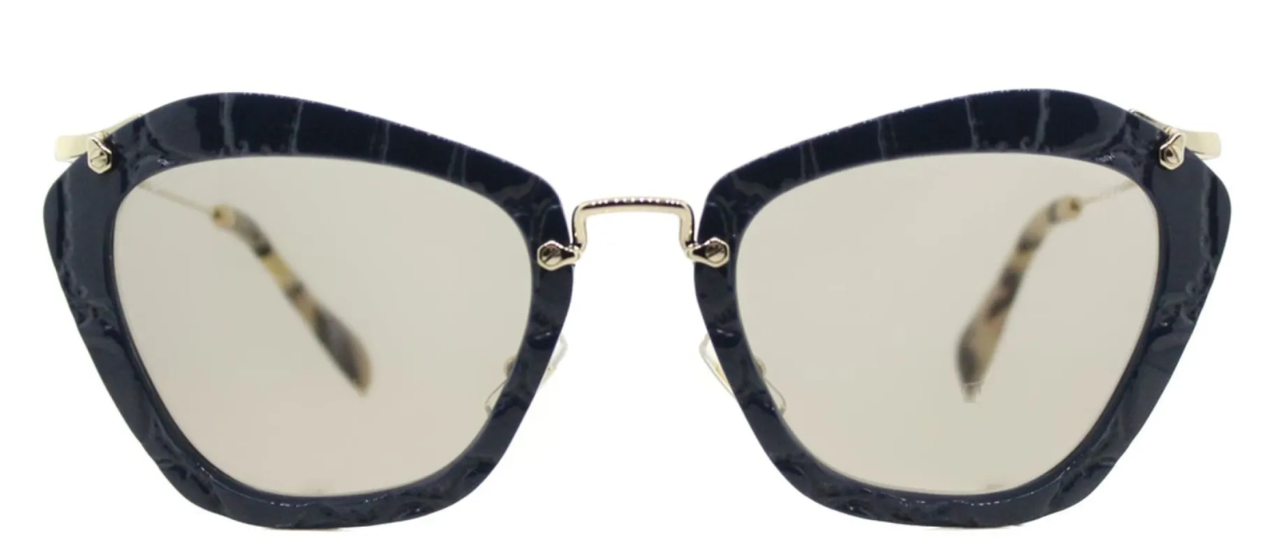 Miu Miu Noir MU 10NS USZ5J2 Fashion Plastic Blue Sunglasses with Light Brown Lens sold by Gaffos