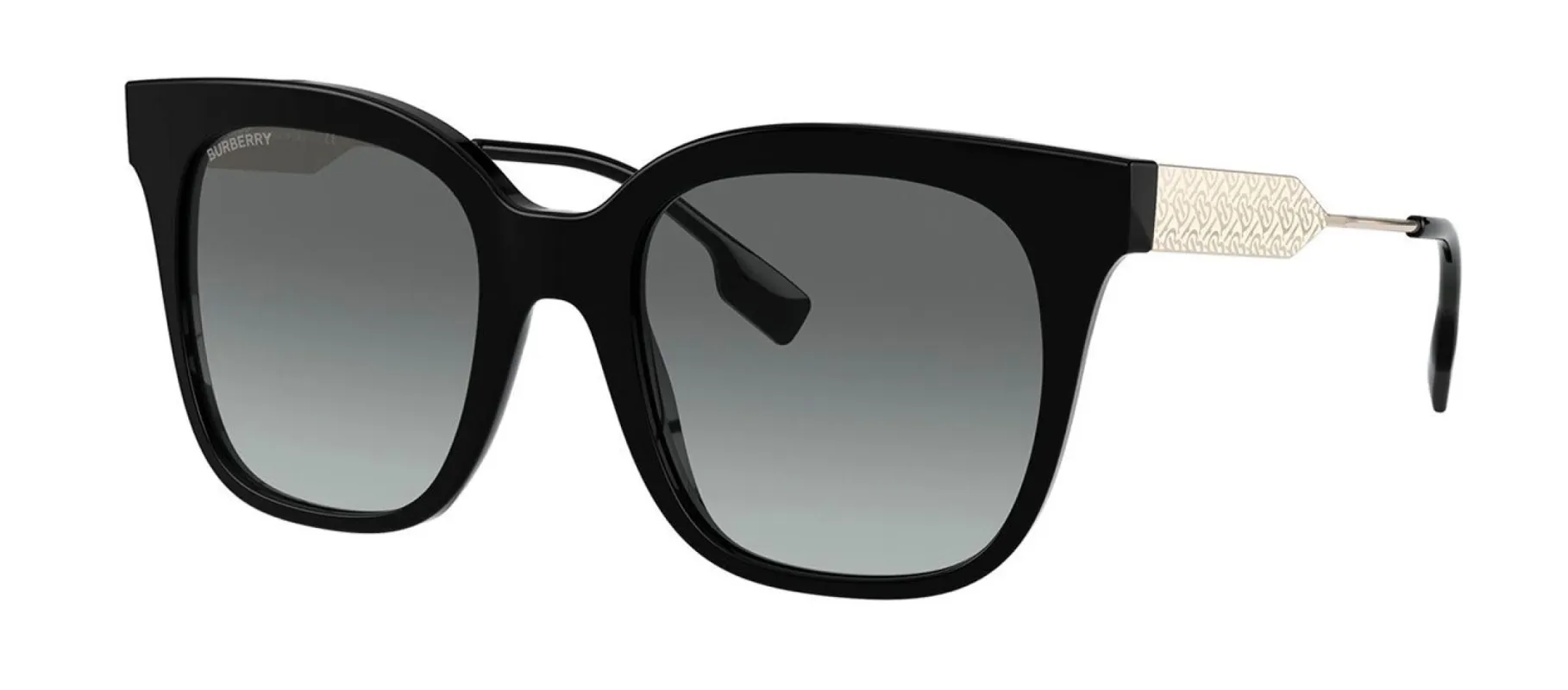 Burberry BE 4328 300111 Square Plastic Black Sunglasses with Grey Lens sold by Gaffos