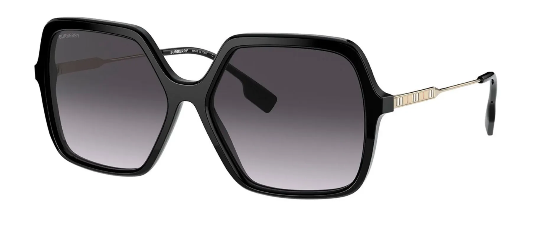 Burberry BE 4324 30018G Oversized Metal/Plastic Black Sunglasses with Grey Gradient Lens sold by Gaffos