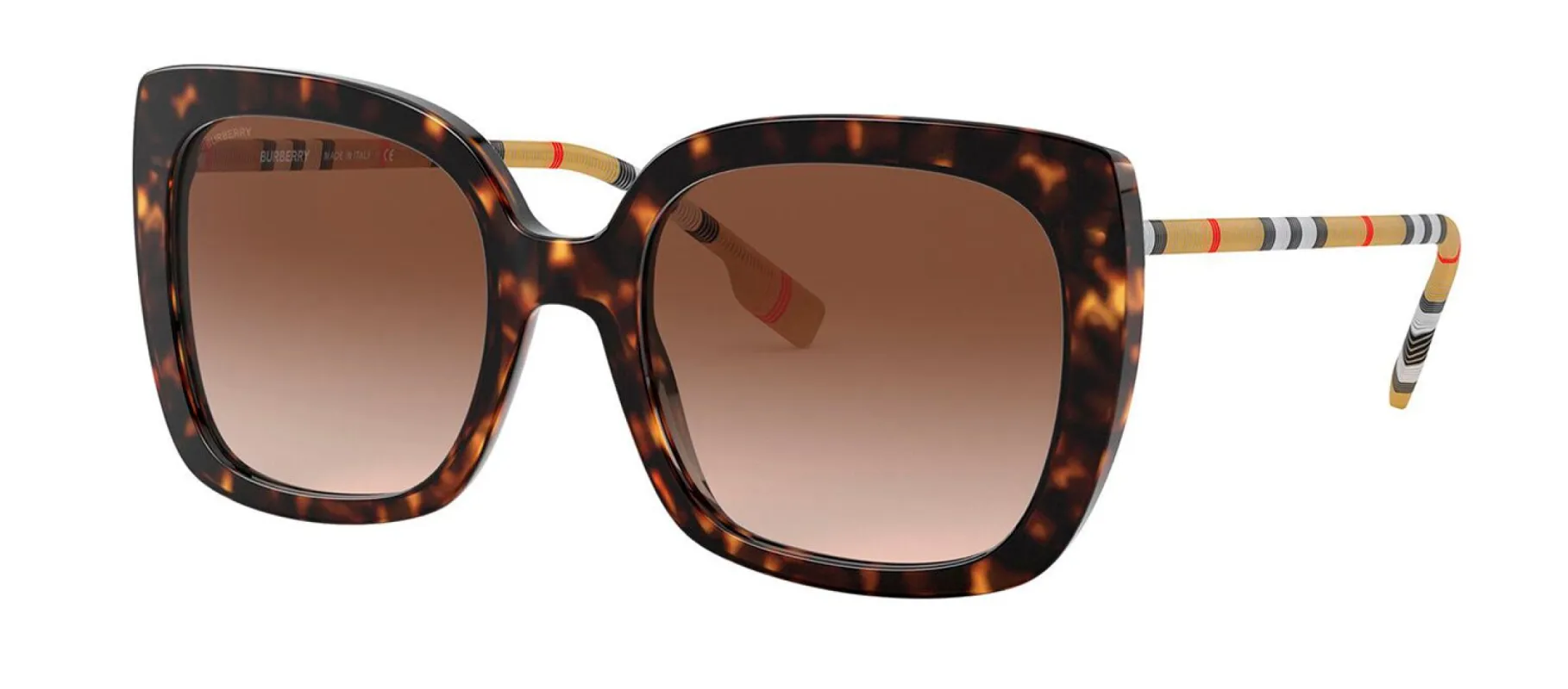 Burberry BE4323F 385413 Square Plastic Dark Havana Sunglasses with Brown Gradient Lens sold by Gaffos