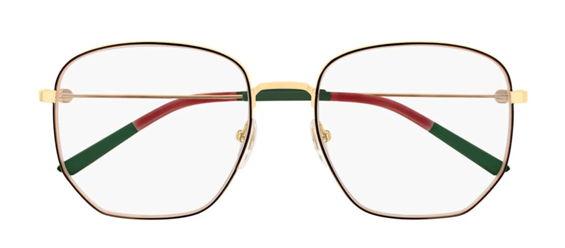 Gucci GG 0396O 001 Geometric Metal Gold Eyeglasses with Demo Lens sold by Gaffos