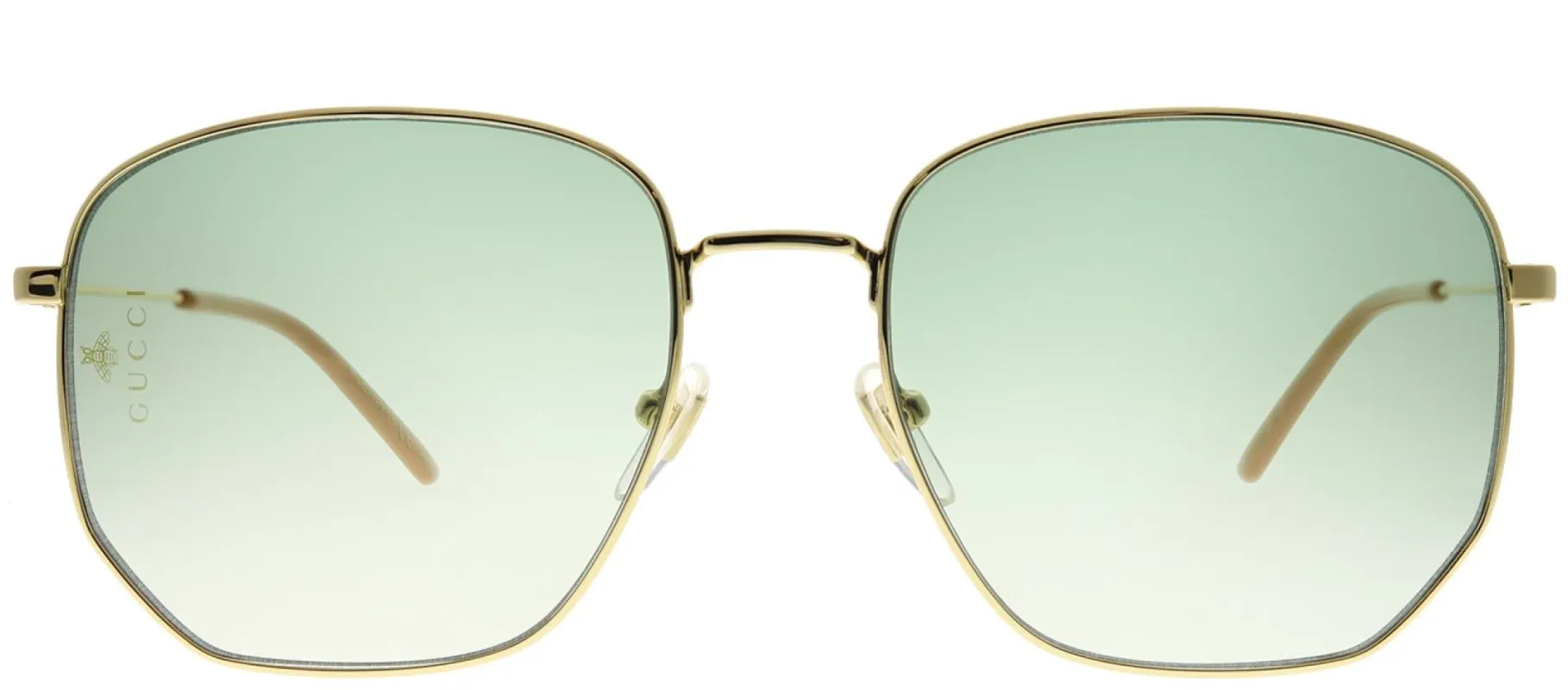 Gucci GG 0396S 002 Square Metal Gold Sunglasses with Green Gradient Lens sold by Gaffos