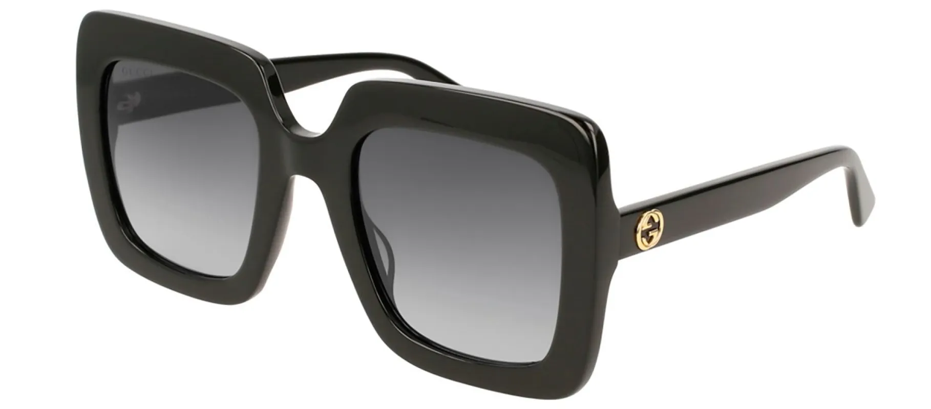 Gucci GG 0328S 001 Square Acetate Black Sunglasses with Grey Gradient Lens sold by Gaffos