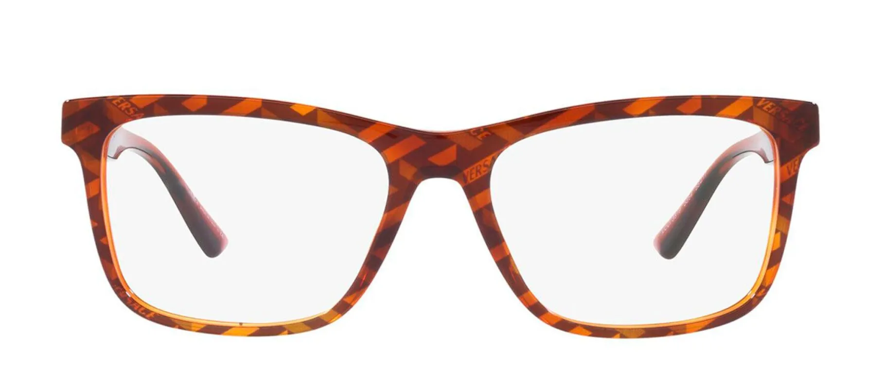 Versace VE 3319 5354 Square Plastic Havana Eyeglasses with Logo Stamped Demo Lenses sold by Gaffos