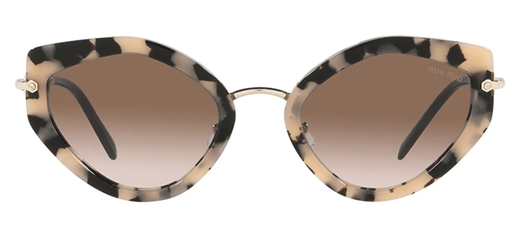 Miu Miu MU 08XS 07D0A6 Cat-Eye Plastic Pink Havana Sunglasses with Brown Pink Shaded Gradient Lens sold by Gaffos