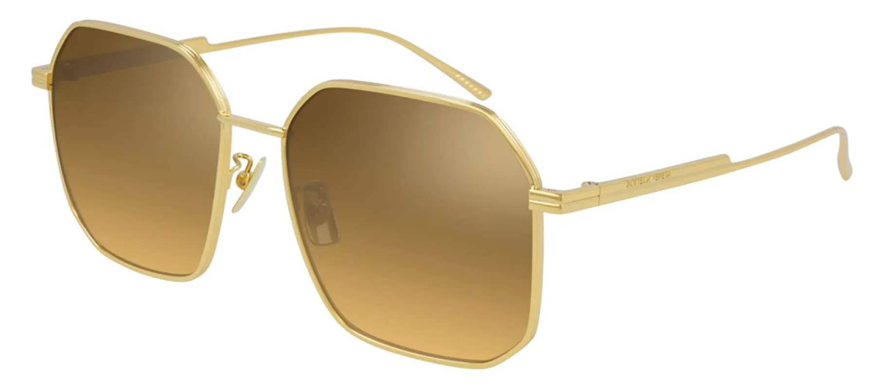 Bottega Veneta BV 1108S 003 Geometric Metal Gold Sunglasses with Gold Mirror Lens sold by Gaffos