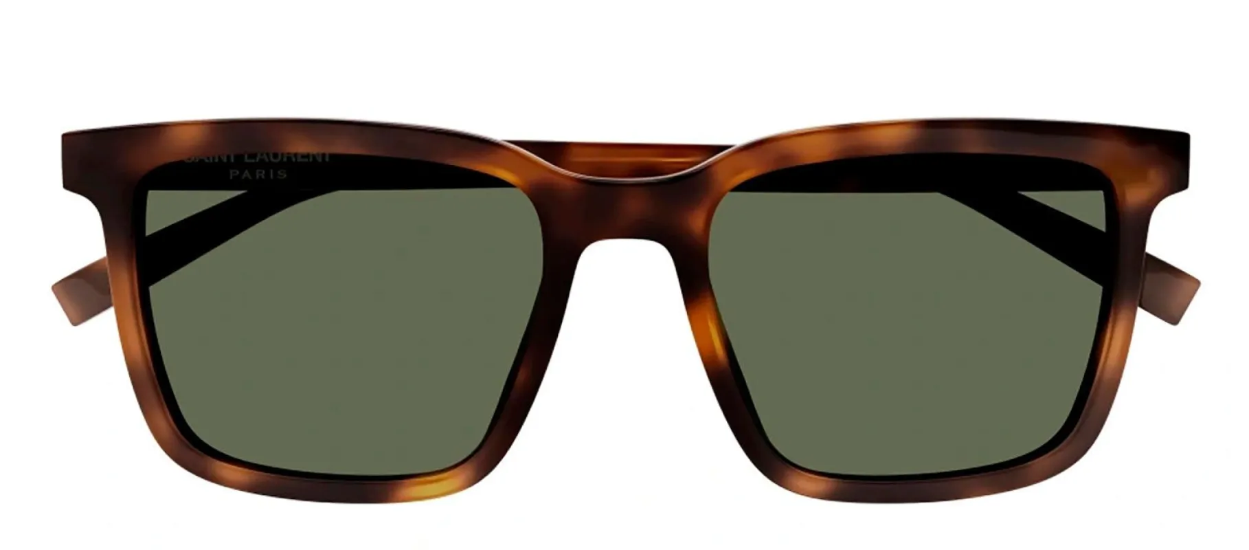 Saint Laurent SL 500S 3 Square Plastic Havana Sunglasses with Green Lens sold by Gaffos