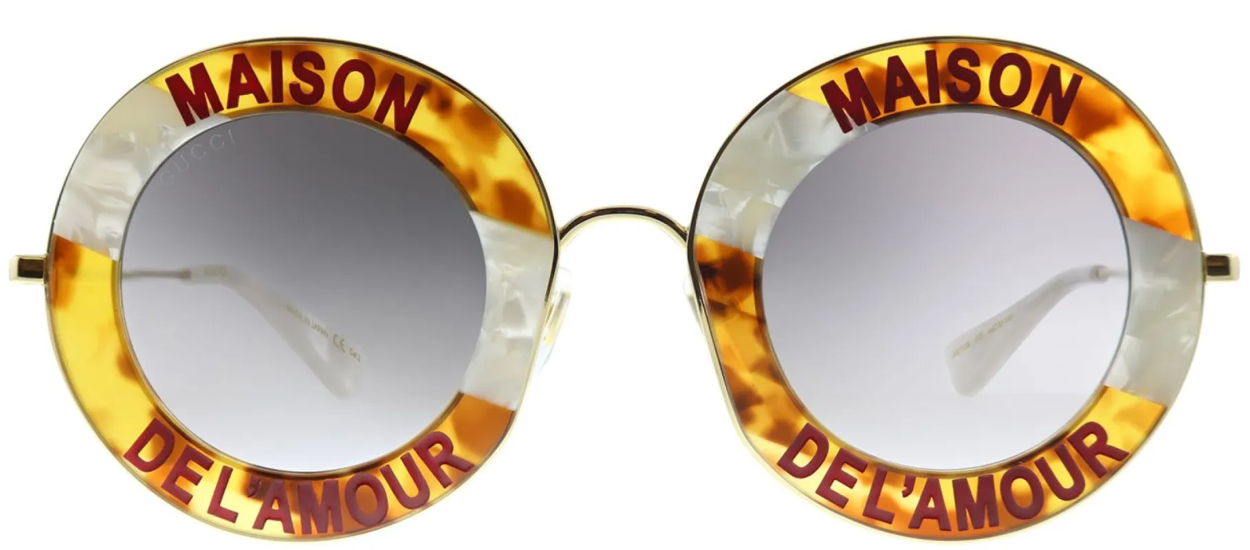 Gucci GG 0113S 010 Round Acetate Tortoise/ Havana Sunglasses with Grey Lens sold by Gaffos