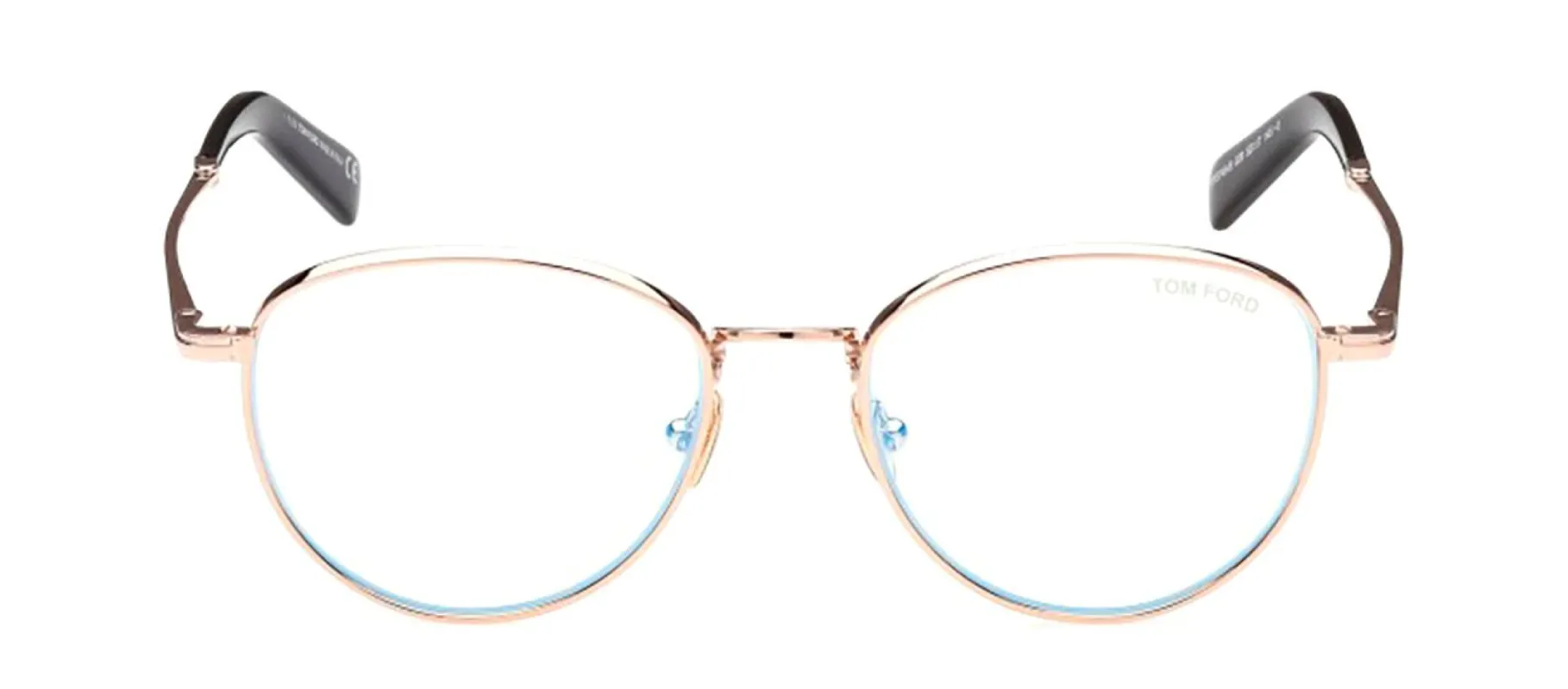 Tom Ford FT 5749-B 028 Round Metal Gold Eyeglasses with Clear Lens sold by Gaffos